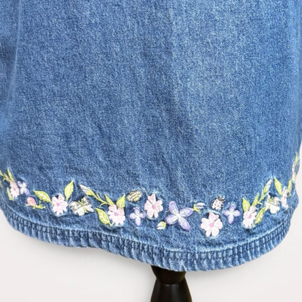 Vintage Classic Elements Blue Denim Sleeveless Dress Medium 10/12 100% Cotton - Picture 8 of 11
